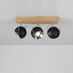 BAUHAUS Spotlight Deckenstrahler Ball Wood 5 W, L X B X H: 42 X 11 X 21 Cm, Weiß, Schwarz, GU10 -Bauhaus Home 12 2191