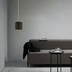 BAUHAUS Home Sweet Home Lampenschirm Canvas 16 Cm, Kohlegrau, Baumwolle, Rund