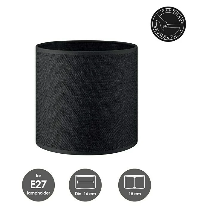 BAUHAUS Home Sweet Home Lampenschirm Canvas 16 Cm, Kohlegrau, Baumwolle, Rund 5 BAUHAUS Home Sweet Home Lampenschirm Canvas 16 Cm, Kohlegrau, Baumwolle, Rund – Bild 3