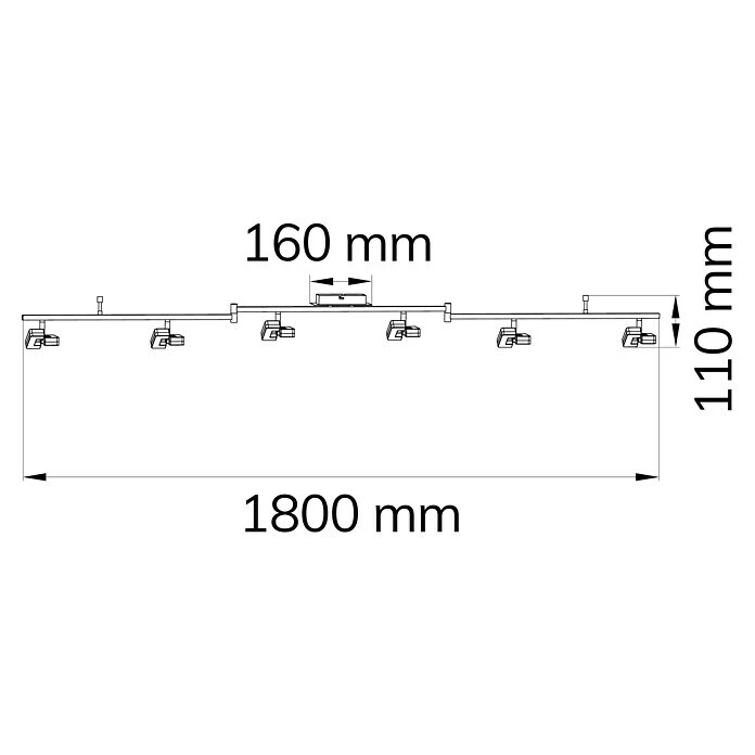 BAUHAUS WOFI Deckenstrahler Zara 31,2 W, L X B X H: 180 X 8 X 11 Cm, Nickel-matt, Sonstige, 6 Stk. 6 BAUHAUS WOFI Deckenstrahler Zara 31,2 W, L X B X H: 180 X 8 X 11 Cm, Nickel-matt, Sonstige, 6 Stk. – Bild 4