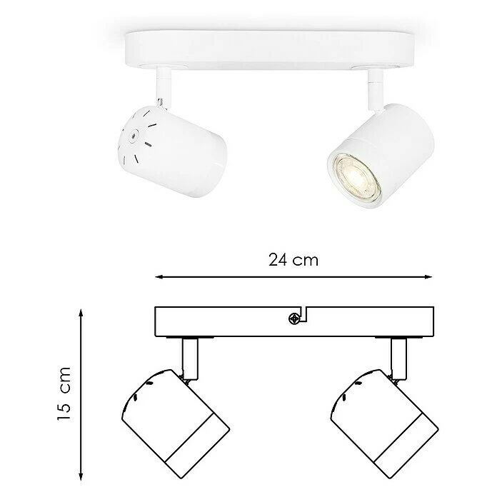 BAUHAUS Home Sweet Home LED-Wandstrahler Manu 5,8 W, L X B X H: 9,5 X 24 X 15 Cm, Sandweiß, Warmweiß 8 BAUHAUS Home Sweet Home LED-Wandstrahler Manu 5,8 W, L X B X H: 9,5 X 24 X 15 Cm, Sandweiß, Warmweiß – Bild 6