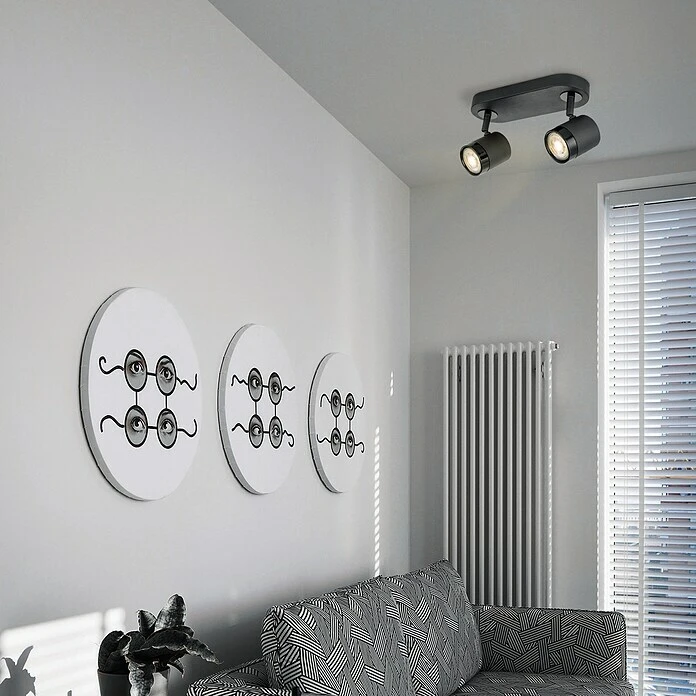 BAUHAUS Home Sweet Home LED-Wandstrahler Manu 5,8 W, L X B X H: 9,5 X 24 X 15 Cm, Sandschwarz, Warmweiß 4 BAUHAUS Home Sweet Home LED-Wandstrahler Manu 5,8 W, L X B X H: 9,5 X 24 X 15 Cm, Sandschwarz, Warmweiß – Bild 2