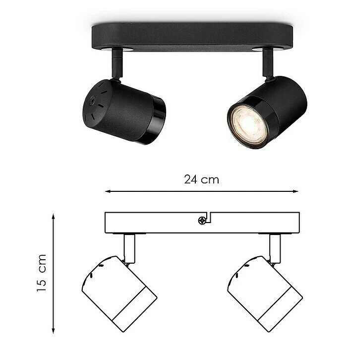 BAUHAUS Home Sweet Home LED-Wandstrahler Manu 5,8 W, L X B X H: 9,5 X 24 X 15 Cm, Sandschwarz, Warmweiß 8 BAUHAUS Home Sweet Home LED-Wandstrahler Manu 5,8 W, L X B X H: 9,5 X 24 X 15 Cm, Sandschwarz, Warmweiß – Bild 6