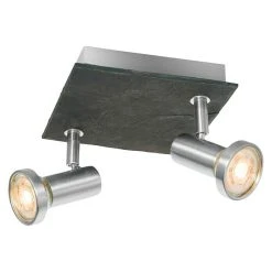 BAUHAUS Home Sweet Home LED-Deckenstrahler Stone 5,8 W, L X B X H: 16,5 X 16,5 X 14,5 Cm, Schwarz, Warmweiß, 2 Stk.