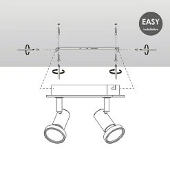 BAUHAUS Home Sweet Home LED-Deckenstrahler Stone 5,8 W, L X B X H: 16,5 X 16,5 X 14,5 Cm, Schwarz, Warmweiß, 2 Stk. -Bauhaus Home 12 2307