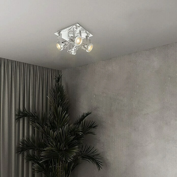 BAUHAUS Home Sweet Home LED-Deckenstrahler Robo 5,8 W, L X B X H: 22 X 22 X 17 Cm, Silber, Warmweiß 4 BAUHAUS Home Sweet Home LED-Deckenstrahler Robo 5,8 W, L X B X H: 22 X 22 X 17 Cm, Silber, Warmweiß – Bild 2