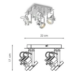 BAUHAUS Home Sweet Home LED-Deckenstrahler Robo 5,8 W, L X B X H: 22 X 22 X 17 Cm, Silber, Warmweiß 12 BAUHAUS Home Sweet Home LED-Deckenstrahler Robo 5,8 W, L X B X H: 22 X 22 X 17 Cm, Silber, Warmweiß -Bauhaus Home 12 2314
