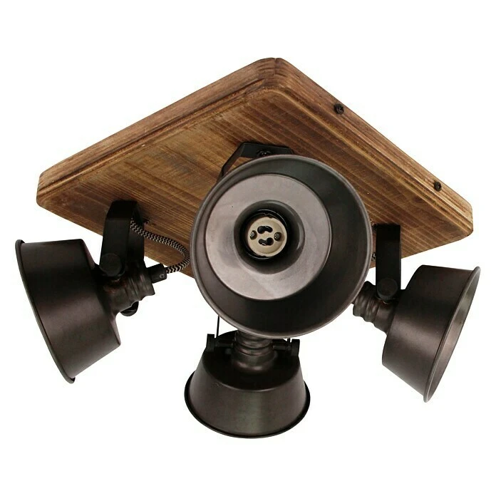 BAUHAUS Deckenstrahler 40 W, Schwarz Stahl/Holz, GU10, 4 Stk. 3 BAUHAUS Deckenstrahler 40 W, Schwarz Stahl/Holz, GU10, 4 Stk.