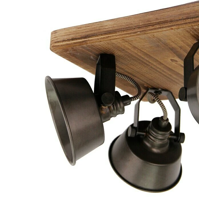 BAUHAUS Deckenstrahler 40 W, Schwarz Stahl/Holz, GU10, 4 Stk. 5 BAUHAUS Deckenstrahler 40 W, Schwarz Stahl/Holz, GU10, 4 Stk. – Bild 3