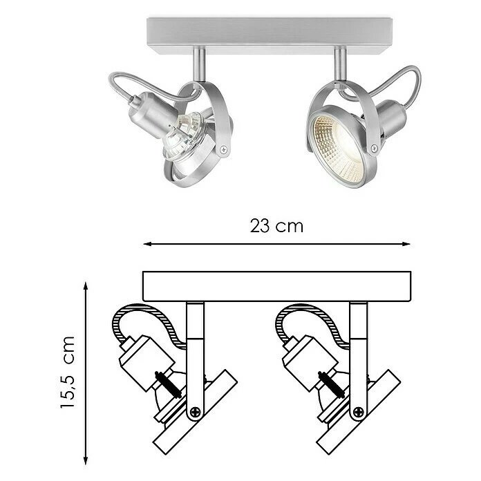 BAUHAUS Home Sweet Home LED-Deckenstrahler Yaya 5,8 W, L X B X H: 9,5 X 23 X 15,5 Cm, Silber, Warmweiß 8 BAUHAUS Home Sweet Home LED-Deckenstrahler Yaya 5,8 W, L X B X H: 9,5 X 23 X 15,5 Cm, Silber, Warmweiß – Bild 6