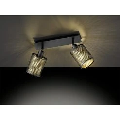 BAUHAUS WOFI Cheval Deckenstrahler 56 W, L X B X H: 30 X 10 X 21 Cm, Schwarz/Gold, E14, 2 Stk.