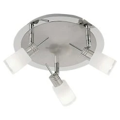 BAUHAUS Paul Neuhaus LED-Deckenstrahler Paka 9 W, Nickel Matt, Weiß, Warmweiß, 3 Stk.