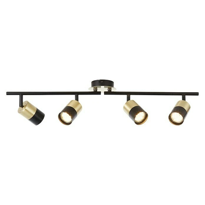 BAUHAUS Brilliant Maribel Deckenstrahler 5 W, L X B X H: 18 X 76,5 X 16,8 Cm, Messing-gebürstet/Schwarz, GU10, 4 Stk. 4 BAUHAUS Brilliant Maribel Deckenstrahler 5 W, L X B X H: 18 X 76,5 X 16,8 Cm, Messing-gebürstet/Schwarz, GU10, 4 Stk. – Bild 2