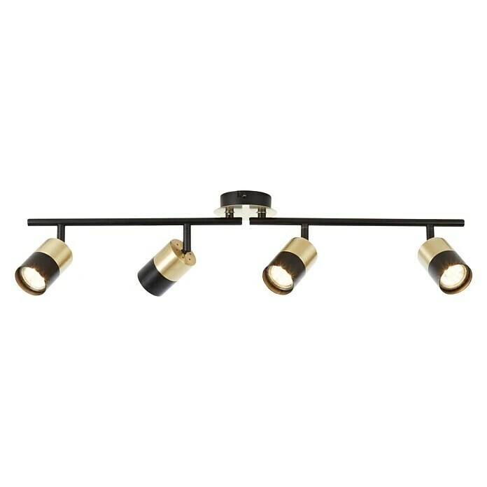 BAUHAUS Brilliant Maribel Deckenstrahler 5 W, L X B X H: 18 X 76,5 X 16,8 Cm, Messing-gebürstet/Schwarz, GU10, 4 Stk. 6 BAUHAUS Brilliant Maribel Deckenstrahler 5 W, L X B X H: 18 X 76,5 X 16,8 Cm, Messing-gebürstet/Schwarz, GU10, 4 Stk. – Bild 4