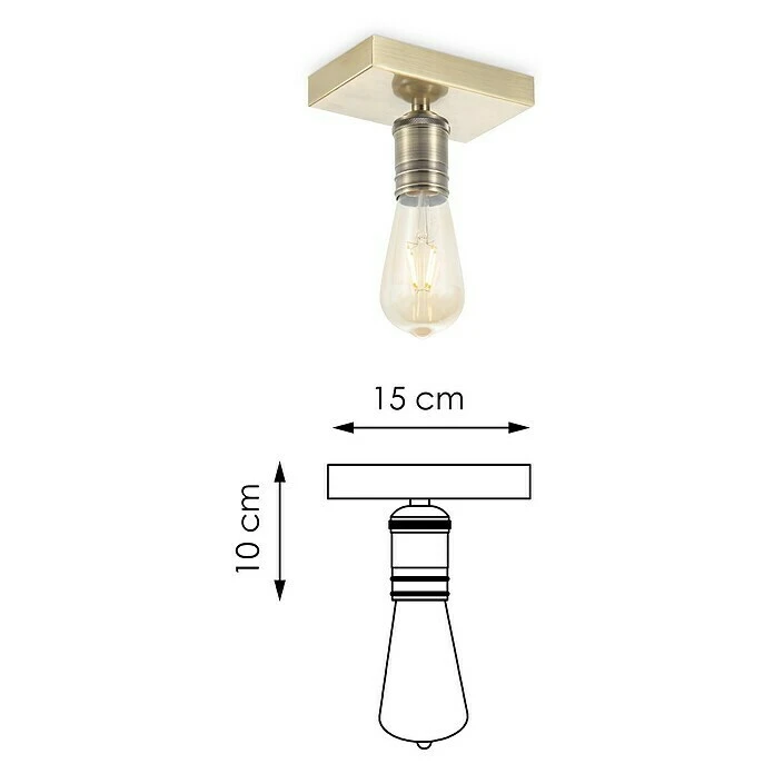 BAUHAUS Home Sweet Home LED-Deckenleuchte Nitro 4 W, L X B X H: 15 X 9,5 X 10,5 Cm, Bronze, Warmweiß 6 BAUHAUS Home Sweet Home LED-Deckenleuchte Nitro 4 W, L X B X H: 15 X 9,5 X 10,5 Cm, Bronze, Warmweiß – Bild 4
