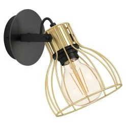 BAUHAUS Eglo Sambatello Deckenstrahler 40 W, L X B X H: 26 X 15 X 22 Cm, Schwarz/Messing-gebürstet, E27, 1 Stk. -Bauhaus Home 12 2471