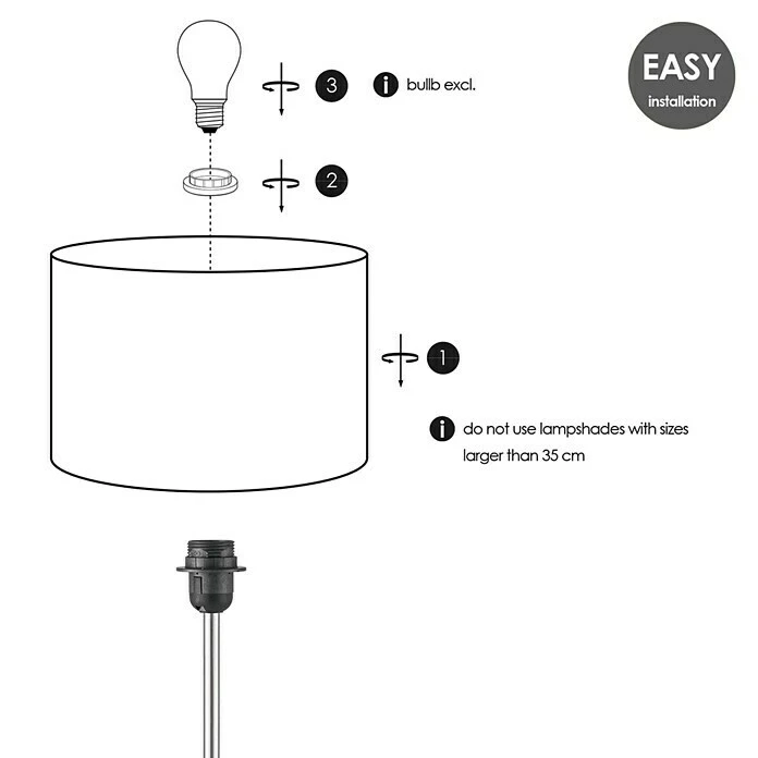 BAUHAUS Home Sweet Home Karma Lampenfuß 60 W, Höhe: 46 Cm, Stahl Matt, Stahl, E27 8 BAUHAUS Home Sweet Home Karma Lampenfuß 60 W, Höhe: 46 Cm, Stahl Matt, Stahl, E27 – Bild 6