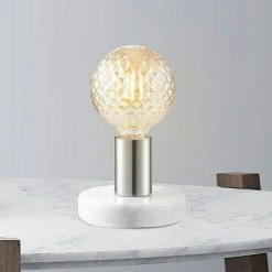 Alternative view of BAUHAUS Home Sweet Home Lampenfuß Sten Marble 10 W, E27, Weiß/Silber, Höhe: 9 Cm