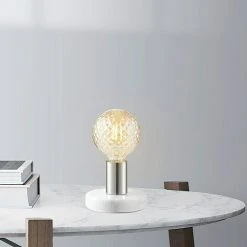 BAUHAUS Home Sweet Home Lampenfuß Sten Marble 10 W, E27, Weiß/Silber, Höhe: 9 Cm -Bauhaus Home 12 251