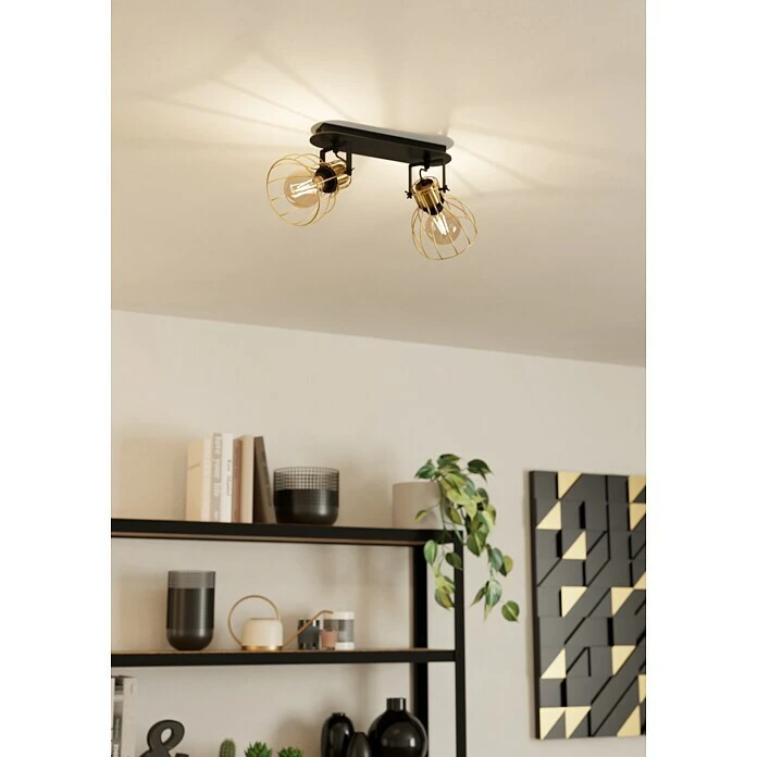 BAUHAUS Eglo Sambatello Deckenstrahler 80 W, L X B X H: 48 X 28 X 26 Cm, Schwarz/Messing-gebürstet, E27, 2 Stk. 6 BAUHAUS Eglo Sambatello Deckenstrahler 80 W, L X B X H: 48 X 28 X 26 Cm, Schwarz/Messing-gebürstet, E27, 2 Stk. – Bild 4