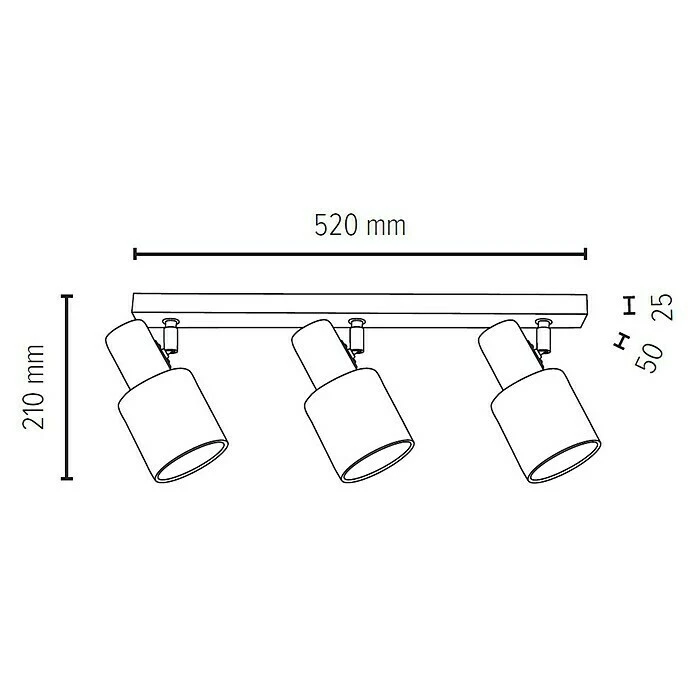 BAUHAUS Spotlight Deckenstrahler Treehouse 25 W, L X B X H: 52 X 5 X 21 Cm, Geölt Eiche, Weiß, E27 5 BAUHAUS Spotlight Deckenstrahler Treehouse 25 W, L X B X H: 52 X 5 X 21 Cm, Geölt Eiche, Weiß, E27 – Bild 3