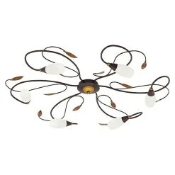 BAUHAUS Eglo Deckenstrahler Rund Gerbera 198 W, Antik Braun, Weiß, G9