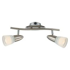 BAUHAUS Globo Caleb LED-Wand- & Deckenstrahler 8 W, Chrom, Opal, Warmweiß, 2 Stk.