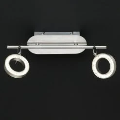 BAUHAUS WOFI LED-Wand- & Deckenleuchte Naomi 10 W, L X B X H: 9 X 34 X 11 Cm, Nickel-matt, Warmweiß, 2 Stk.