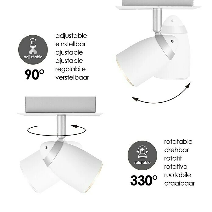 BAUHAUS Home Sweet Home LED-Deckenstrahler Gina 5,8 W, L X B X H: 11,5 X 11,5 X 13 Cm, Sandweiß, Warmweiß 6 BAUHAUS Home Sweet Home LED-Deckenstrahler Gina 5,8 W, L X B X H: 11,5 X 11,5 X 13 Cm, Sandweiß, Warmweiß – Bild 4