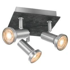 BAUHAUS Home Sweet Home LED-Deckenstrahler Stone 5,8 W, L X B X H: 16,5 X 16,5 X 14,5 Cm, Schwarz, Warmweiß, 3 Stk.