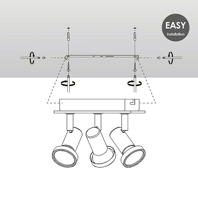 BAUHAUS Home Sweet Home LED-Deckenstrahler Stone 5,8 W, L X B X H: 16,5 X 16,5 X 14,5 Cm, Schwarz, Warmweiß, 3 Stk. 6 BAUHAUS Home Sweet Home LED-Deckenstrahler Stone 5,8 W, L X B X H: 16,5 X 16,5 X 14,5 Cm, Schwarz, Warmweiß, 3 Stk. – Bild 4