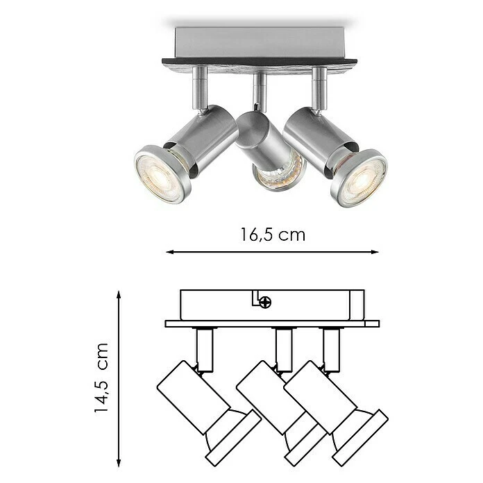 BAUHAUS Home Sweet Home LED-Deckenstrahler Stone 5,8 W, L X B X H: 16,5 X 16,5 X 14,5 Cm, Schwarz, Warmweiß, 3 Stk. 7 BAUHAUS Home Sweet Home LED-Deckenstrahler Stone 5,8 W, L X B X H: 16,5 X 16,5 X 14,5 Cm, Schwarz, Warmweiß, 3 Stk. – Bild 5