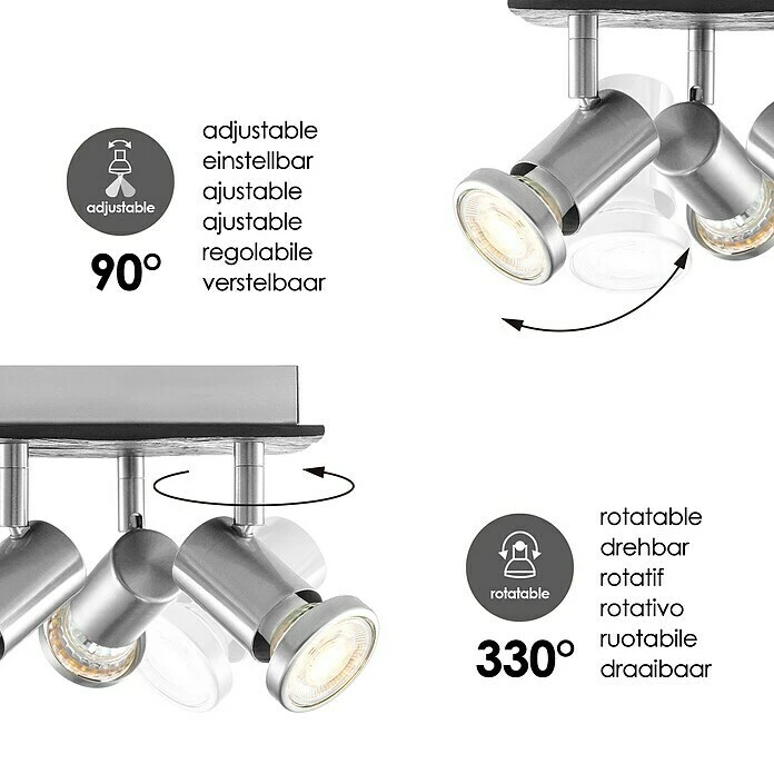 BAUHAUS Home Sweet Home LED-Deckenstrahler Stone 5,8 W, L X B X H: 16,5 X 16,5 X 14,5 Cm, Schwarz, Warmweiß, 3 Stk. 8 BAUHAUS Home Sweet Home LED-Deckenstrahler Stone 5,8 W, L X B X H: 16,5 X 16,5 X 14,5 Cm, Schwarz, Warmweiß, 3 Stk. – Bild 6