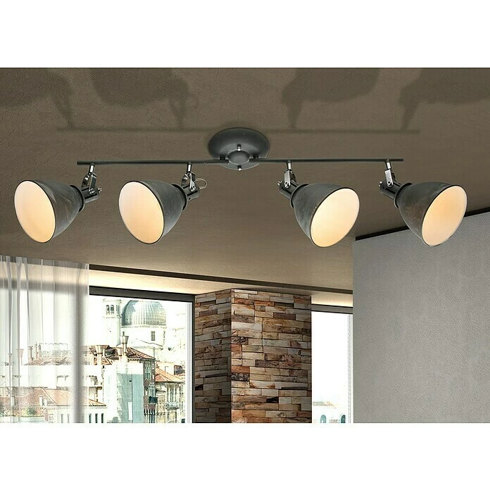 BAUHAUS Globo Deckenstrahler Jonas 160 W, L X B X H: 80 X 15 X 28 Cm, Grau, E14 4 BAUHAUS Globo Deckenstrahler Jonas 160 W, L X B X H: 80 X 15 X 28 Cm, Grau, E14 – Bild 2