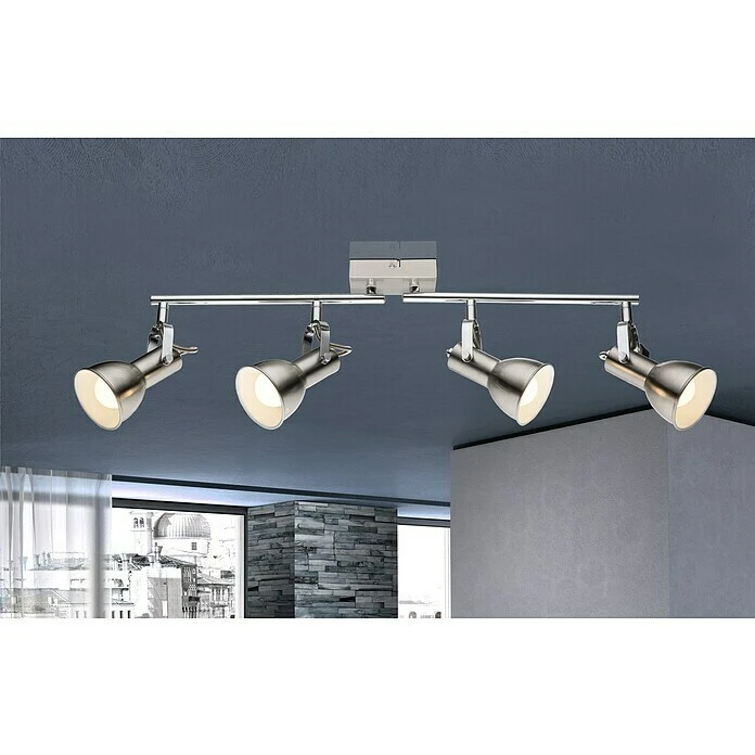 BAUHAUS Globo Deckenstrahler Fargo 160 W, L X B X H: 60 X 8 X 21 Cm, Silber, E14 4 BAUHAUS Globo Deckenstrahler Fargo 160 W, L X B X H: 60 X 8 X 21 Cm, Silber, E14 – Bild 2