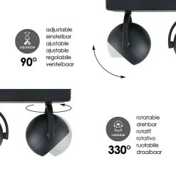 BAUHAUS Home Sweet Home LED-Deckenstrahler Nop 5,8 W, L X B X H: 9,5 X 35,5 X 14 Cm, Sandschwarz, Warmweiß -Bauhaus Home 12 2690