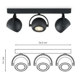 BAUHAUS Home Sweet Home LED-Deckenstrahler Nop 5,8 W, L X B X H: 9,5 X 35,5 X 14 Cm, Sandschwarz, Warmweiß -Bauhaus Home 12 2691