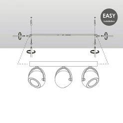 BAUHAUS Home Sweet Home LED-Deckenstrahler Nop 5,8 W, L X B X H: 9,5 X 35,5 X 14 Cm, Sandschwarz, Warmweiß -Bauhaus Home 12 2692