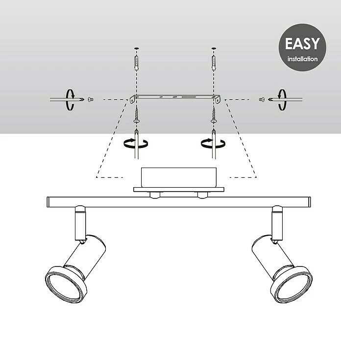 BAUHAUS Home Sweet Home LED-Deckenstrahler Stone 5,8 W, L X B X H: 11,5 X 33,5 X 17 Cm, Schwarz, Warmweiß, 2 Stk. 6 BAUHAUS Home Sweet Home LED-Deckenstrahler Stone 5,8 W, L X B X H: 11,5 X 33,5 X 17 Cm, Schwarz, Warmweiß, 2 Stk. – Bild 4