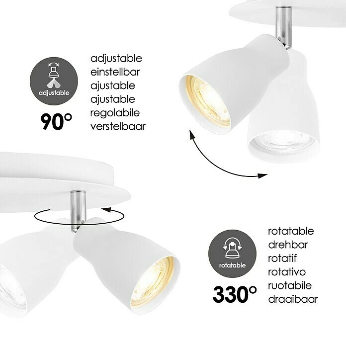 BAUHAUS Home Sweet Home LED-Deckenstrahler Rund Alba 5,8 W, Ø X H: 20 X 13,5 Cm, Weiß, Warmweiß 6 BAUHAUS Home Sweet Home LED-Deckenstrahler Rund Alba 5,8 W, Ø X H: 20 X 13,5 Cm, Weiß, Warmweiß – Bild 4