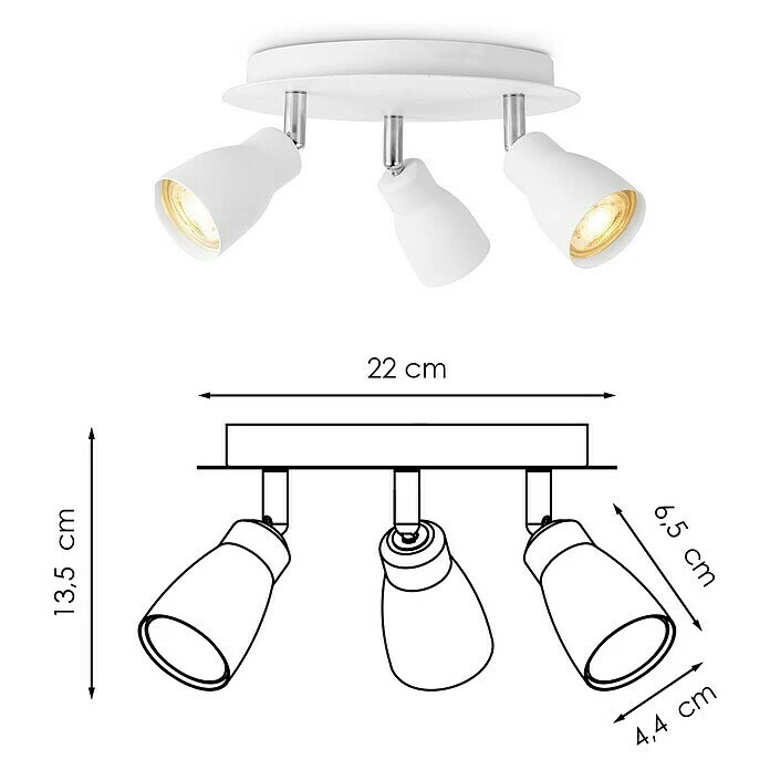 BAUHAUS Home Sweet Home LED-Deckenstrahler Rund Alba 5,8 W, Ø X H: 20 X 13,5 Cm, Weiß, Warmweiß 7 BAUHAUS Home Sweet Home LED-Deckenstrahler Rund Alba 5,8 W, Ø X H: 20 X 13,5 Cm, Weiß, Warmweiß – Bild 5