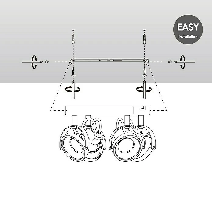 BAUHAUS Home Sweet Home LED-Deckenstrahler Yaya 5,8 W, L X B X H: 23 X 23 X 15,5 Cm, Silber, Warmweiß 6 BAUHAUS Home Sweet Home LED-Deckenstrahler Yaya 5,8 W, L X B X H: 23 X 23 X 15,5 Cm, Silber, Warmweiß – Bild 4