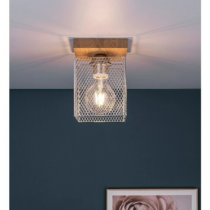 BAUHAUS Spotlight Deckenleuchte Norman Wood 25 W, L X B X H: 13,5 X 13,5 X 21 Cm, Geölt Eiche, Chrom, E27, 1 Stk. 3 BAUHAUS Spotlight Deckenleuchte Norman Wood 25 W, L X B X H: 13,5 X 13,5 X 21 Cm, Geölt Eiche, Chrom, E27, 1 Stk.