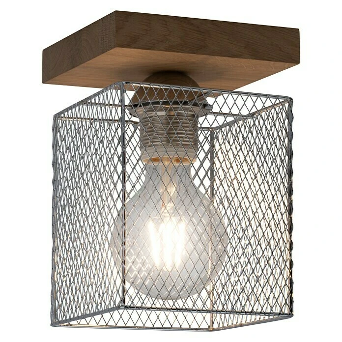 BAUHAUS Spotlight Deckenleuchte Norman Wood 25 W, L X B X H: 13,5 X 13,5 X 21 Cm, Geölt Eiche, Chrom, E27, 1 Stk. 4 BAUHAUS Spotlight Deckenleuchte Norman Wood 25 W, L X B X H: 13,5 X 13,5 X 21 Cm, Geölt Eiche, Chrom, E27, 1 Stk. – Bild 2