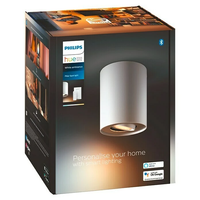 BAUHAUS Philips Hue LED-Deckenstrahler Pillar 5 W, L X B X H: 17,8 X 13,4 X 14,3 Cm, Weiß, Neutralweiß 5 BAUHAUS Philips Hue LED-Deckenstrahler Pillar 5 W, L X B X H: 17,8 X 13,4 X 14,3 Cm, Weiß, Neutralweiß – Bild 3