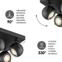 BAUHAUS Home Sweet Home LED-Deckenstrahler Nop 6 W, L X B X H: 23 X 23 X 14 Cm, Sandschwarz, Warmweiß -Bauhaus Home 12 2854