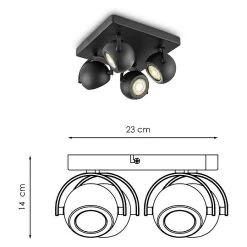 BAUHAUS Home Sweet Home LED-Deckenstrahler Nop 6 W, L X B X H: 23 X 23 X 14 Cm, Sandschwarz, Warmweiß -Bauhaus Home 12 2855