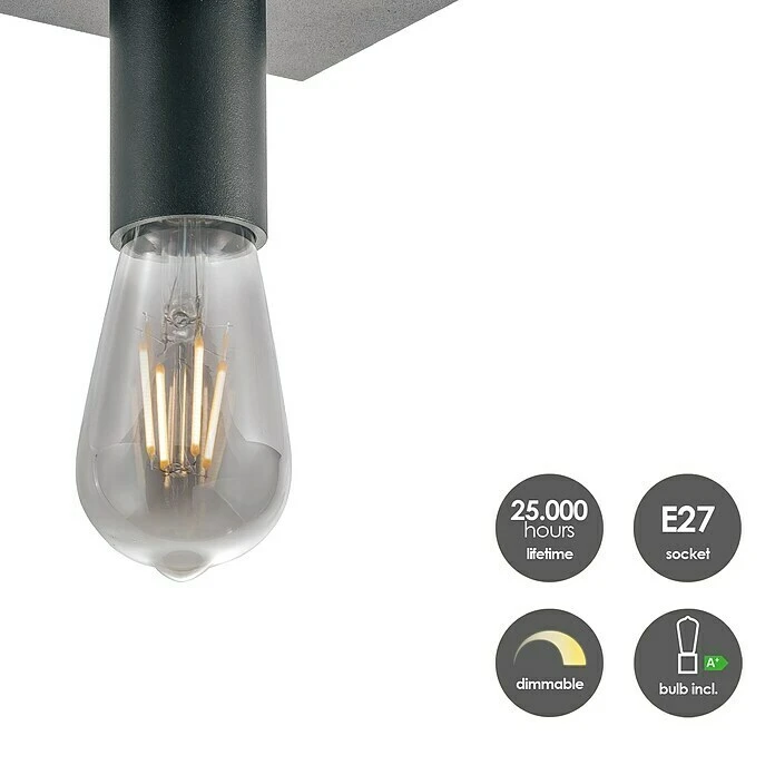 BAUHAUS Home Sweet Home LED-Deckenleuchte Nitro 4 W, L X B X H: 15 X 9,5 X 10,5 Cm, Schwarz, Warmweiß 5 BAUHAUS Home Sweet Home LED-Deckenleuchte Nitro 4 W, L X B X H: 15 X 9,5 X 10,5 Cm, Schwarz, Warmweiß – Bild 3