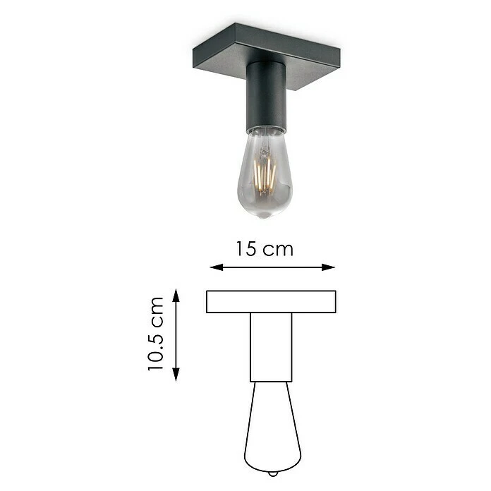 BAUHAUS Home Sweet Home LED-Deckenleuchte Nitro 4 W, L X B X H: 15 X 9,5 X 10,5 Cm, Schwarz, Warmweiß 6 BAUHAUS Home Sweet Home LED-Deckenleuchte Nitro 4 W, L X B X H: 15 X 9,5 X 10,5 Cm, Schwarz, Warmweiß – Bild 4