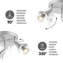 BAUHAUS Home Sweet Home LED-Deckenstrahler Rund Vaya 5,8 W, Ø X H: 20 X 19 Cm, Silber, Warmweiß 11 BAUHAUS Home Sweet Home LED-Deckenstrahler Rund Vaya 5,8 W, Ø X H: 20 X 19 Cm, Silber, Warmweiß -Bauhaus Home 12 2922